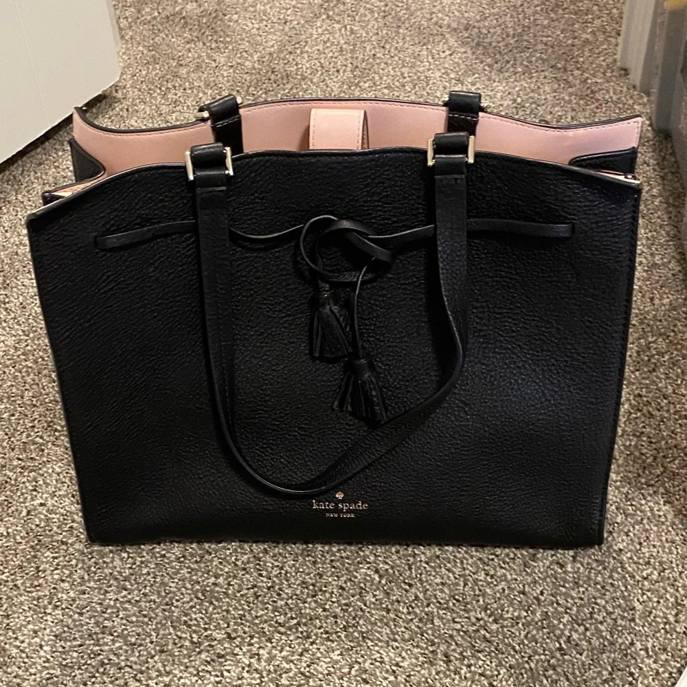 Kate Spade Black Tote with Pink Interior